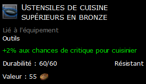 Ustensiles de cuisine supérieurs en bronze