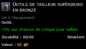 Outils de tailleur supérieurs en bronze