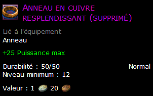 Anneau en cuivre resplendissant (supprimé)