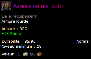 Armure en fer durci