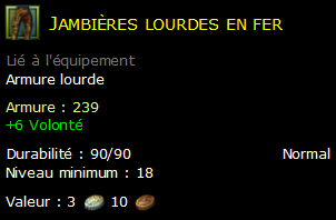 Jambières lourdes en fer