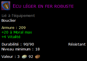 Ecu léger en fer robuste