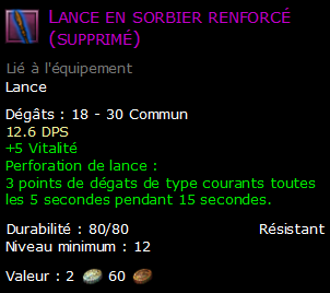 Lance en sorbier renforcé (supprimé)