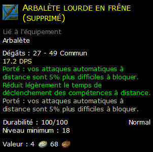 Arbalète lourde en frêne (supprimé)