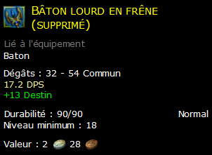 Bâton lourd en frêne (supprimé)