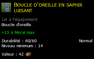 Boucle d'oreille en saphir luisant