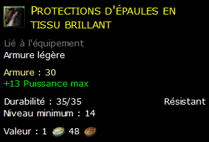 Protections d'épaules en tissu brillant