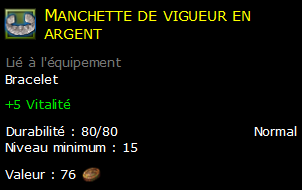 Manchette de vigueur en argent