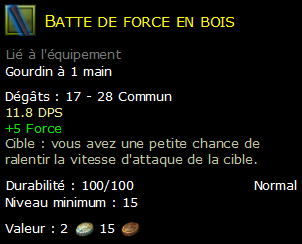 Batte de force en bois