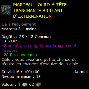 Marteau lourd à tête tranchante brillant d'extermination