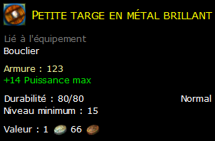 Petite targe en métal brillant