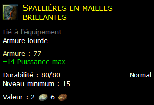 Spallières en mailles brillantes