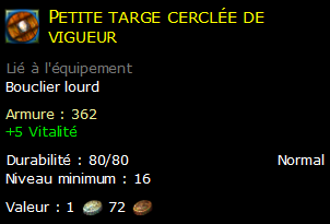 Petite targe cerclée de vigueur