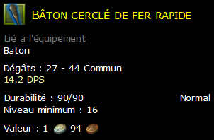 Bâton cerclé de fer rapide