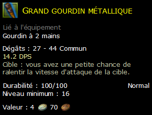 Grand gourdin métallique
