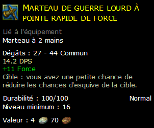 Marteau de guerre lourd à pointe rapide de force