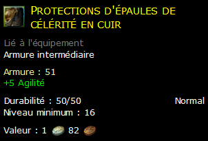 Protections d'épaules de célérité en cuir