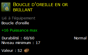 Boucle d'oreille en or brillant