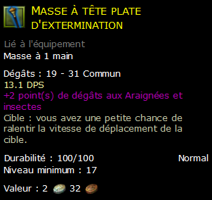 Masse à tête plate d'extermination