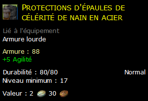 Protections d'épaules de célérité de nain en acier