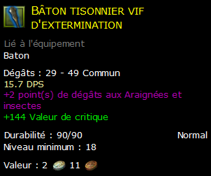 Bâton tisonnier vif d'extermination