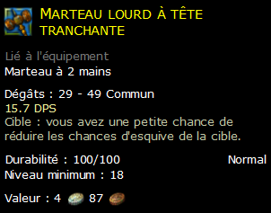 Marteau lourd à tête tranchante