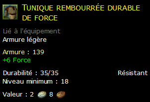 Tunique rembourrée durable de force