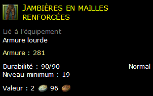 Jambières en mailles renforcées