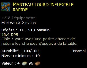 Marteau lourd inflexible rapide