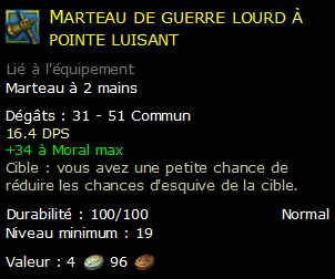 Marteau de guerre lourd à pointe luisant