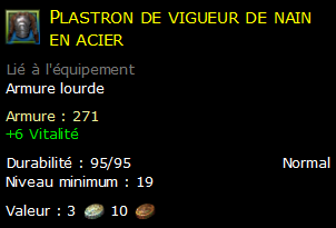 Plastron de vigueur de nain en acier