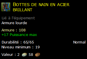 Bottes de nain en acier brillant