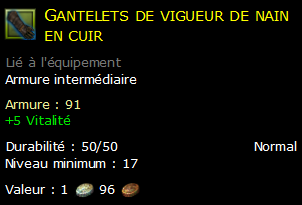 Gantelets de vigueur de nain en cuir