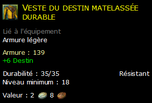 Veste du destin matelassée durable