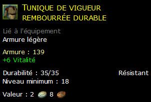 Tunique de vigueur rembourrée durable