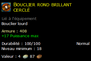 Bouclier rond brillant cerclé