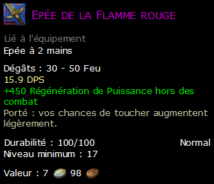 Epée de la Flamme rouge