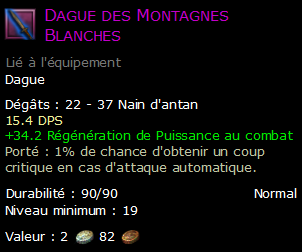 Dague des Montagnes Blanches