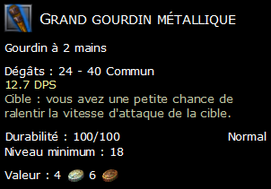 Grand gourdin métallique