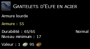 Gantelets d'Elfe en acier