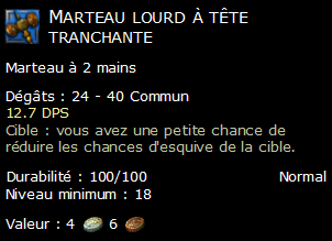 Marteau lourd à tête tranchante