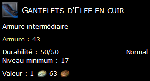 Gantelets d'Elfe en cuir