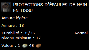 Protections d'épaules de nain en tissu