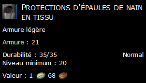 Protections d'épaules de nain en tissu