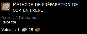 Méthode de préparation de cor en frêne