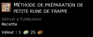 Méthode de préparation de petite rune de frappe