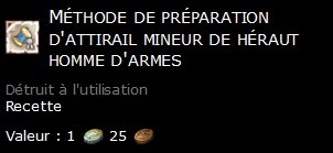 Méthode de préparation d'attirail mineur de héraut homme d'armes