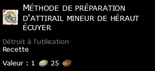 Méthode de préparation d'attirail mineur de héraut écuyer