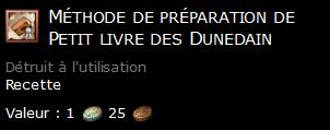 Méthode de préparation de Petit livre des Dunedain