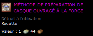 Méthode de préparation de casque ouvragé à la forge